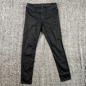 Banana Republic Leggings Black Coated 5 Pocket Button Women's Size 28/6 Jegging
